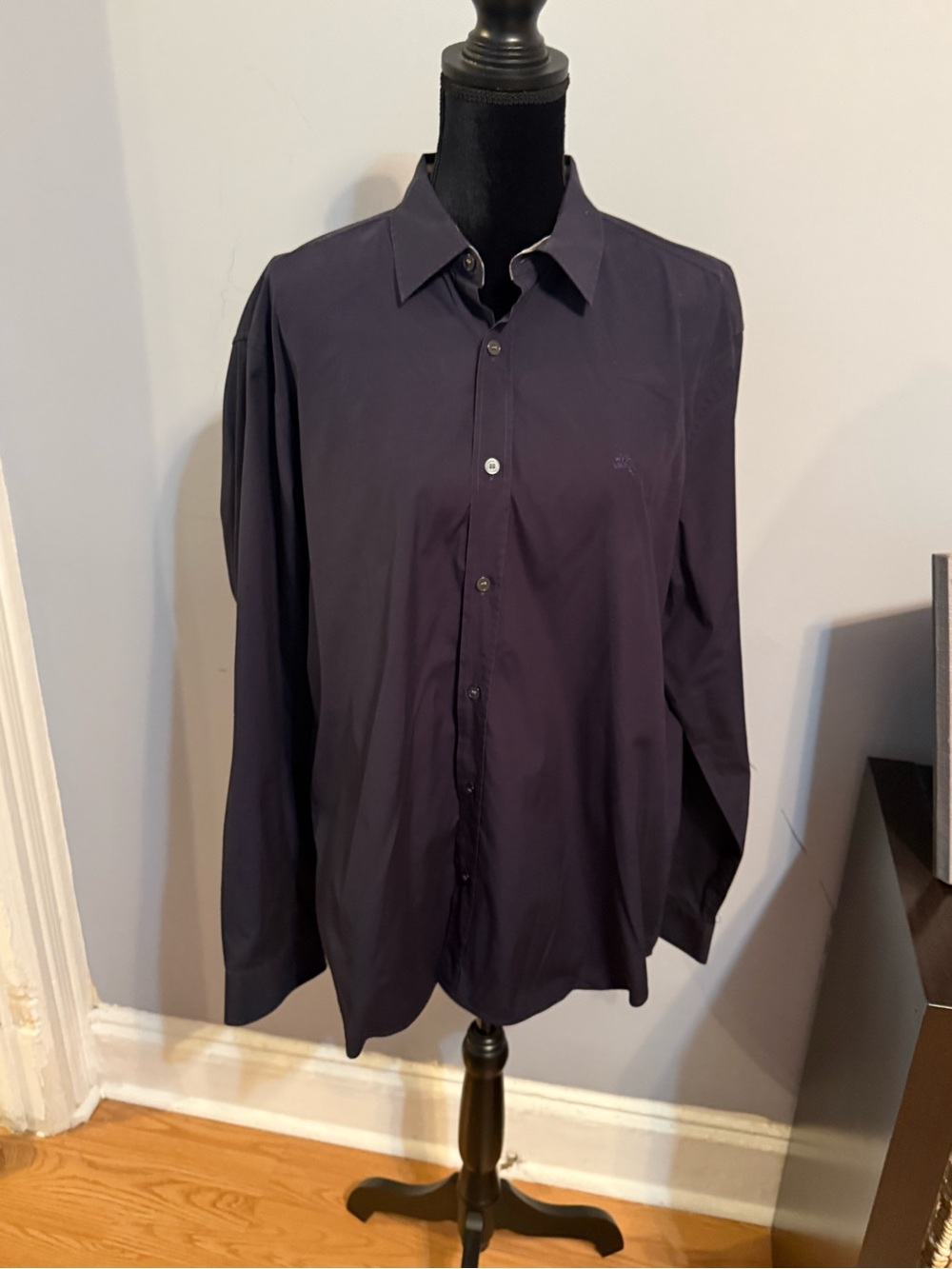 Burberry Men's Classic Long-Sleeve Dress Shirt - Navy